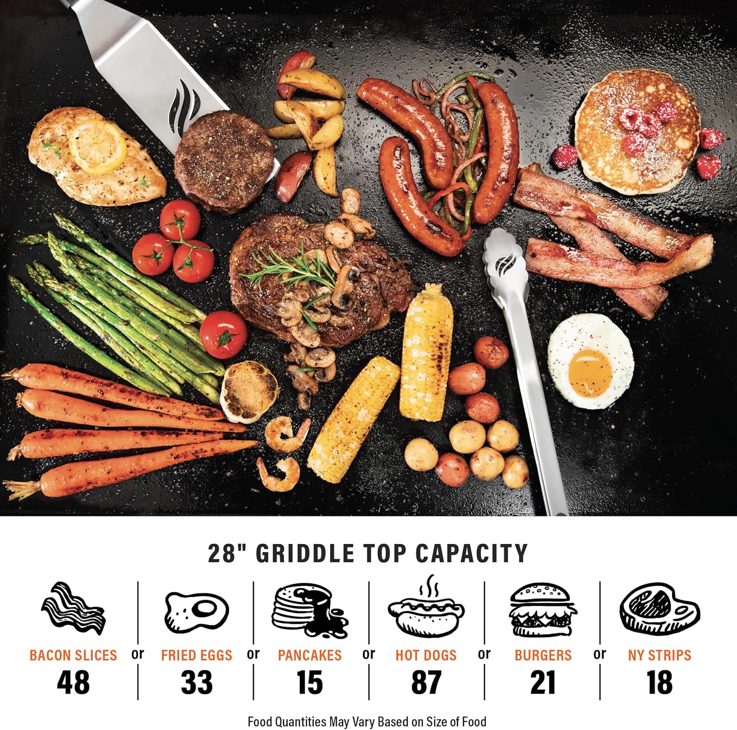 Blackstone 2311 Iron Forged 28” Omnivore Griddle with X-Braced Hood, Powder Coated Steel, Black