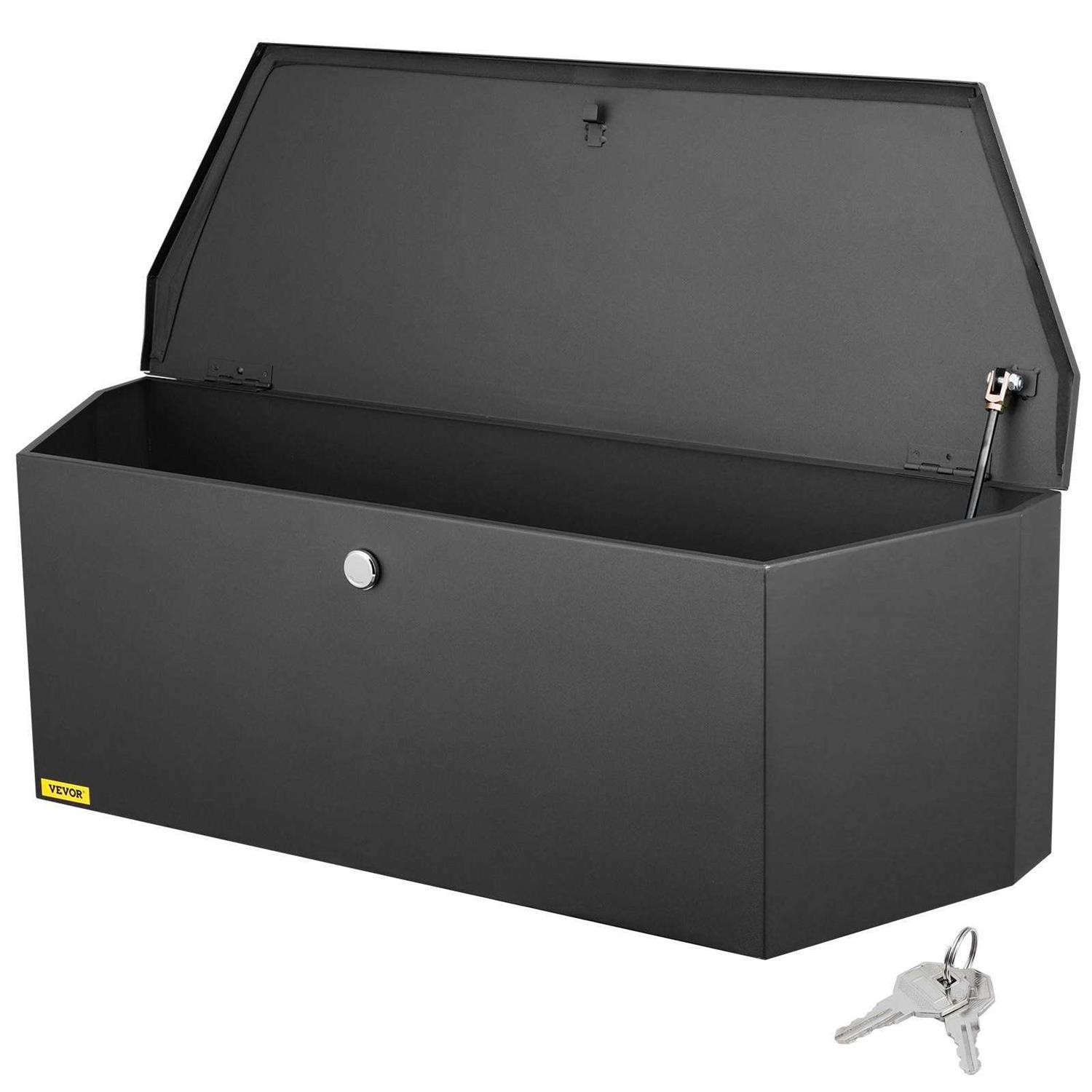 VEVOR Trailer Tongue Box, Carbon Steel Tongue Box Tool Chest, Heavy Duty Trailer Box Storage with Lock and Keys - Shop Hardware Tools Online Store