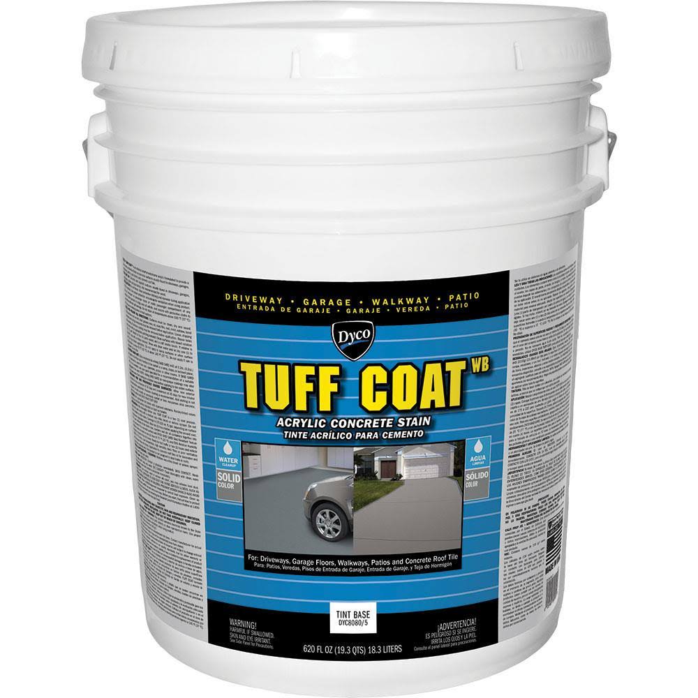 Dyco Paints Tuff Coat Tintable Tint Base Satin Solid Concrete Stain (5-Gallon) in White | 8080/5