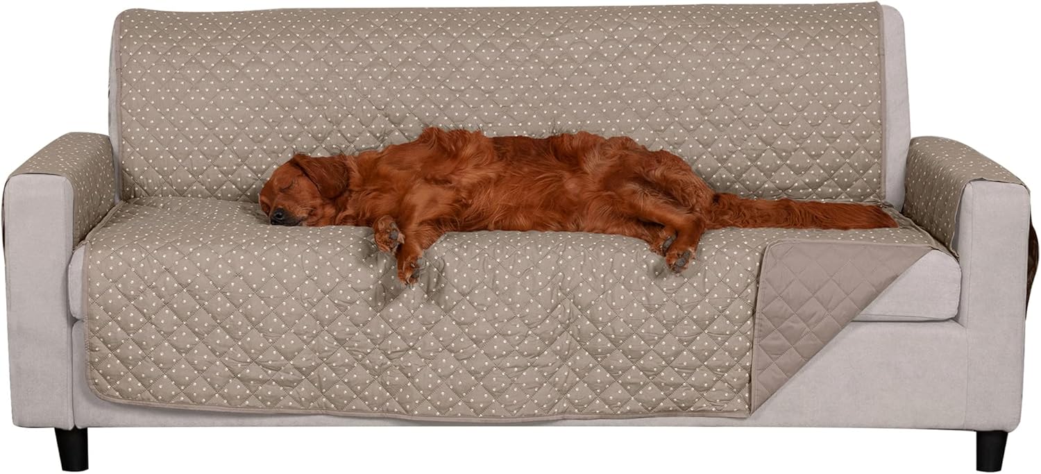 Furhaven Furniture Cover for Dogs and Cats - Water-Resistant Reversible Two-Tone Living Room Furniture Protector, Washable, Espresso and Clay, X-Large Sofa