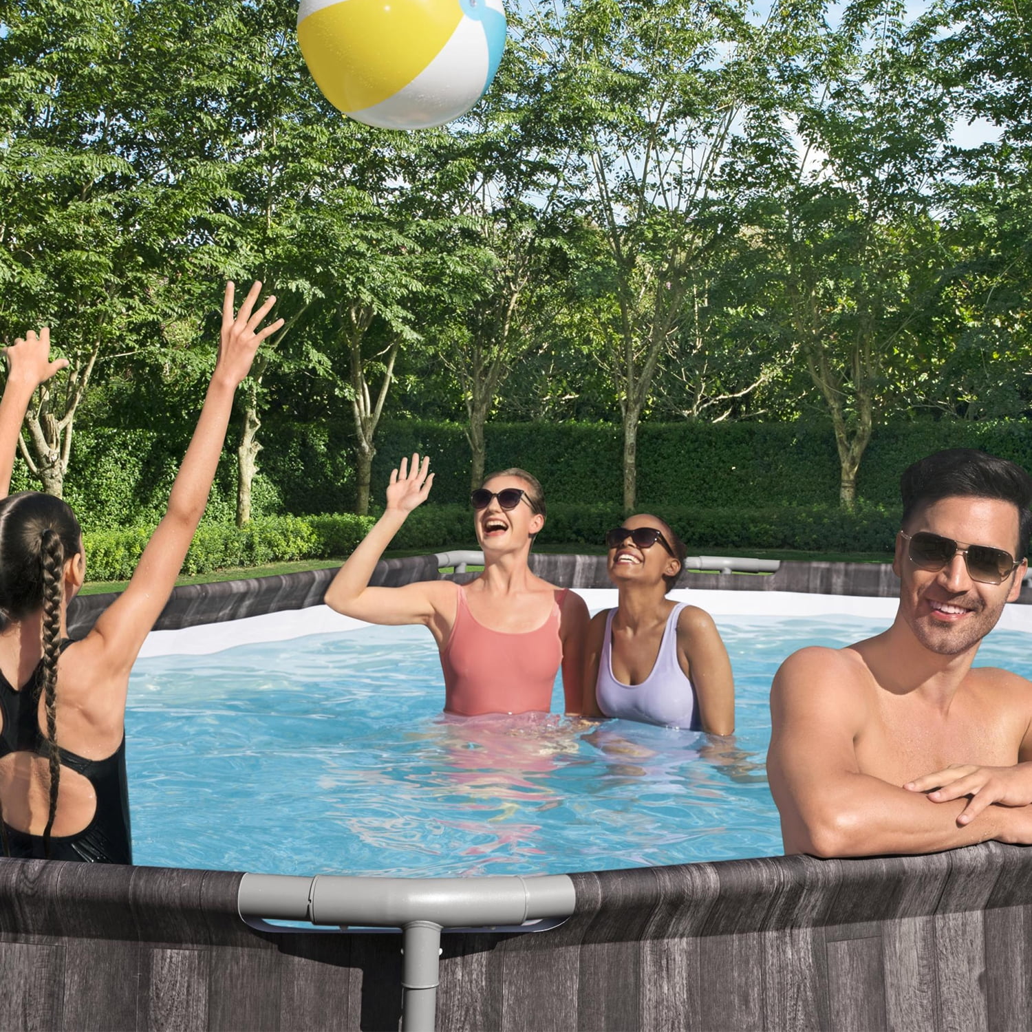 Bestway Power Steel 18' x 9' x 48 Oval Above Ground Outdoor Pool Set