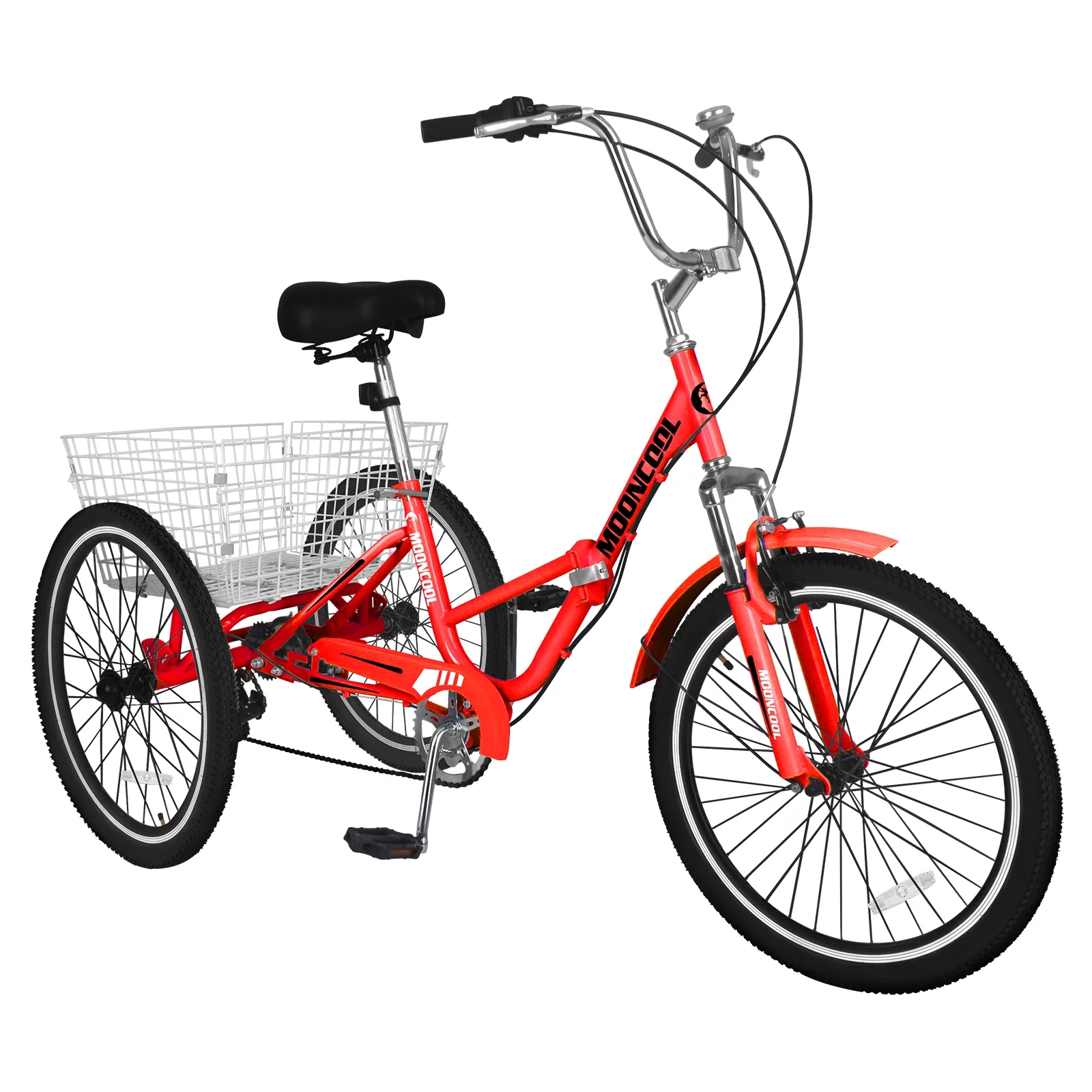 LILYPELLE 24 Adult Tricycle 7 Speed, Three Wheel Bikes for Adults 400lbs,Low-Step Through Trike Cruiser for Exercise Shopping Outdoor Activities,Cyan