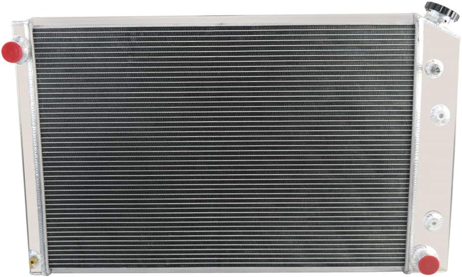 Primecooling 4 Row All Aluminum Radiator +2X12" Fans and Shroud for GMC Chevy C/K Series Pickup Truck/Jimmy V8 Enigne 1973-91