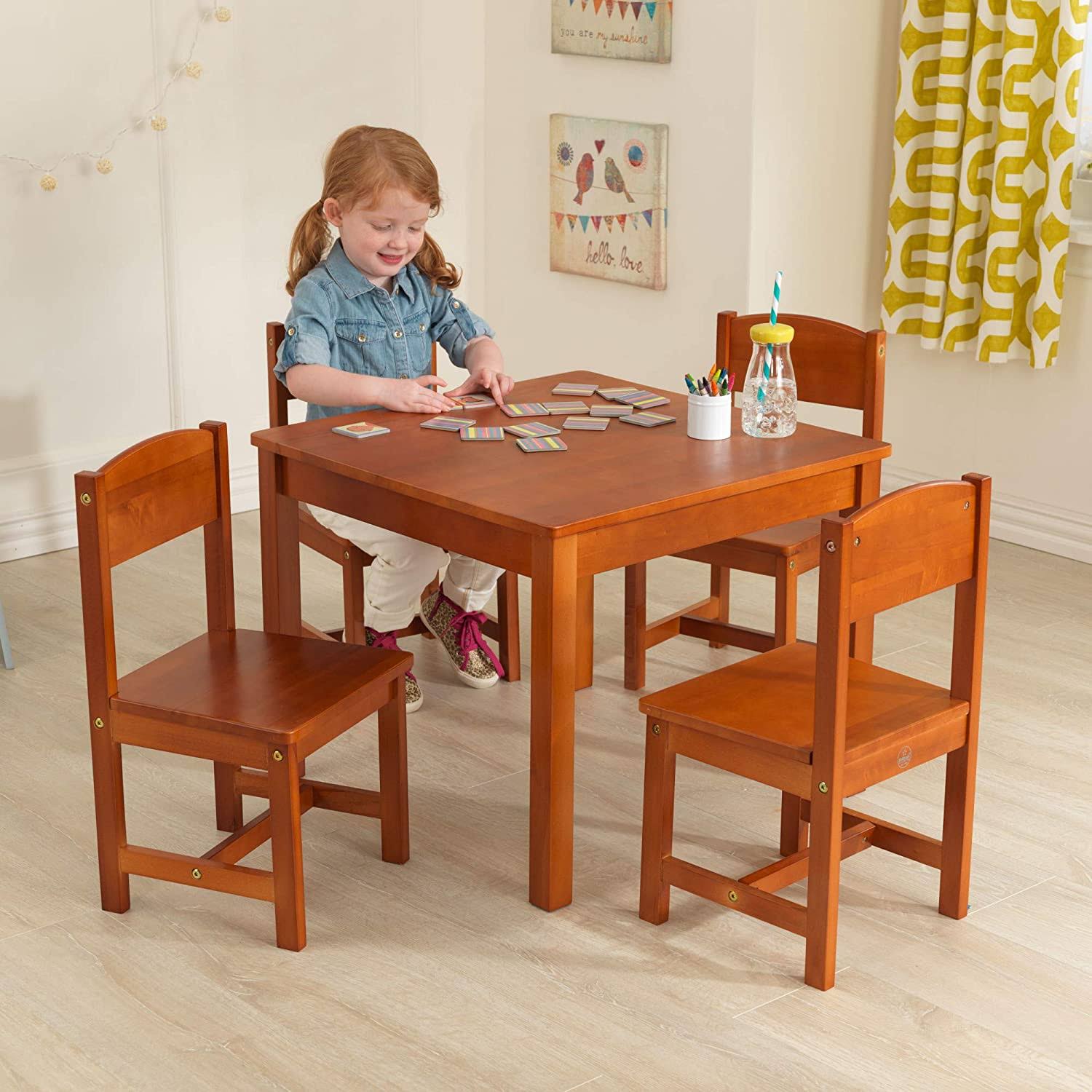 Kidkraft Farmhouse Table and Chair Set Pecan