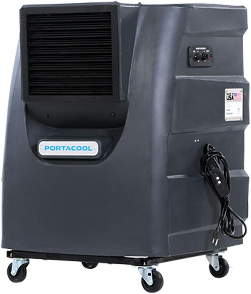 Portacool PACCY130 Cyclone 130 Indoor/Outdoor Patio, Garage, Camping Portable 2 Speed 700 Square Foot Evaporative Swamp Air Cooler with 16 Gallon Tank