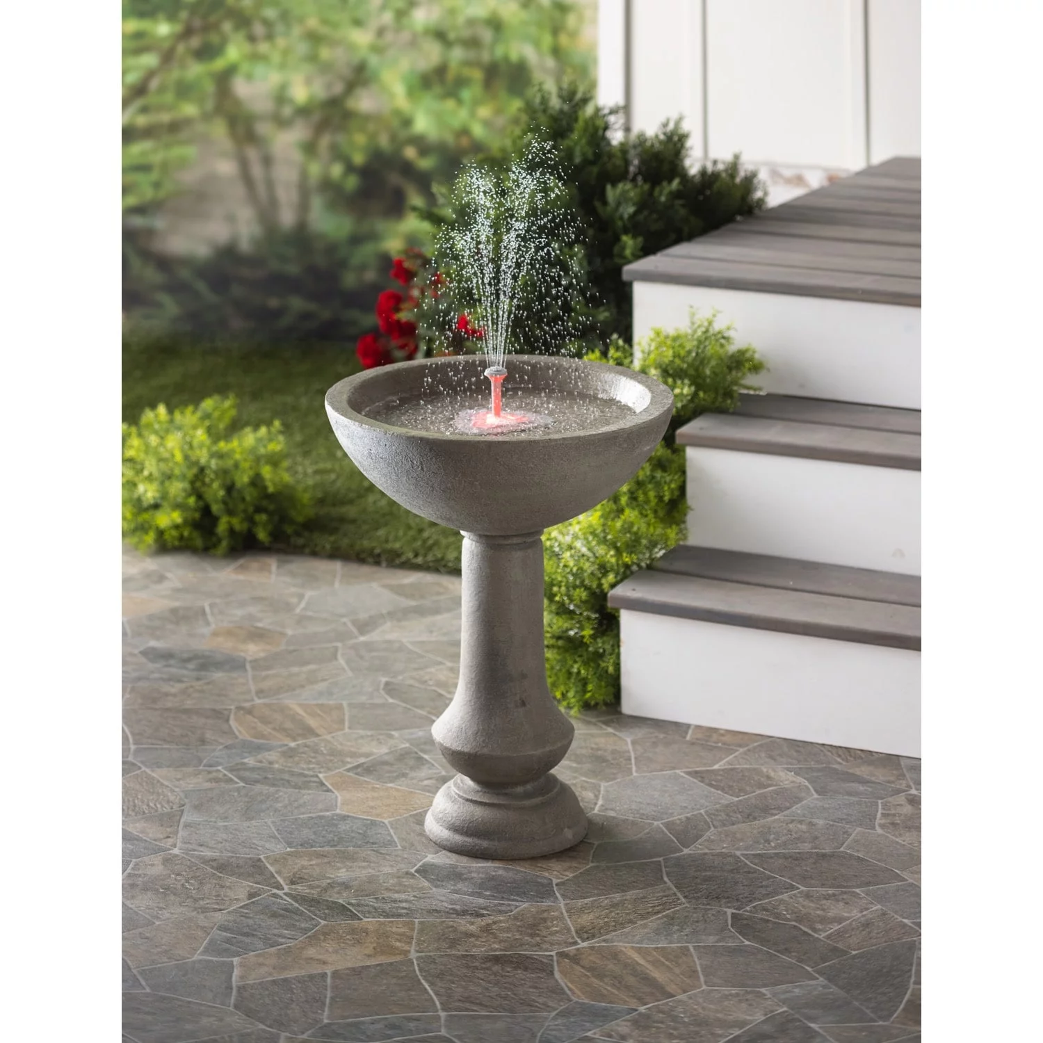 "Tuscany" Round Birdbath with Smart Fountain
