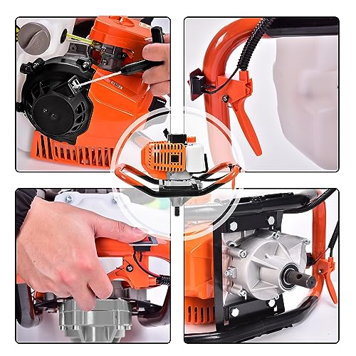 Post Hole Digger,72CC Auger Post Hole Digger Gas Powered Auger with 3 Earth Drill Bits 4" & 8" & 12", 3 Extension Rods for Fence Garden Farm Plant,EPA Certification