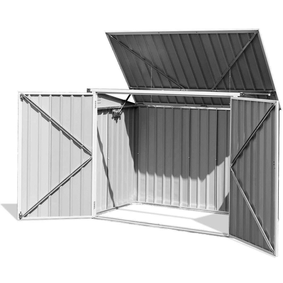 Costway Horizontal Storage Shed 68 Cubic Feet for Garbage Cans
