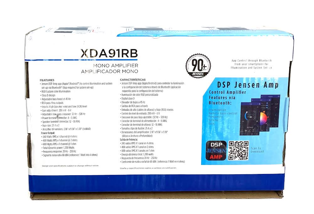 Jensen Xda91rb 1200W Mono Block Car Amp Amplifier