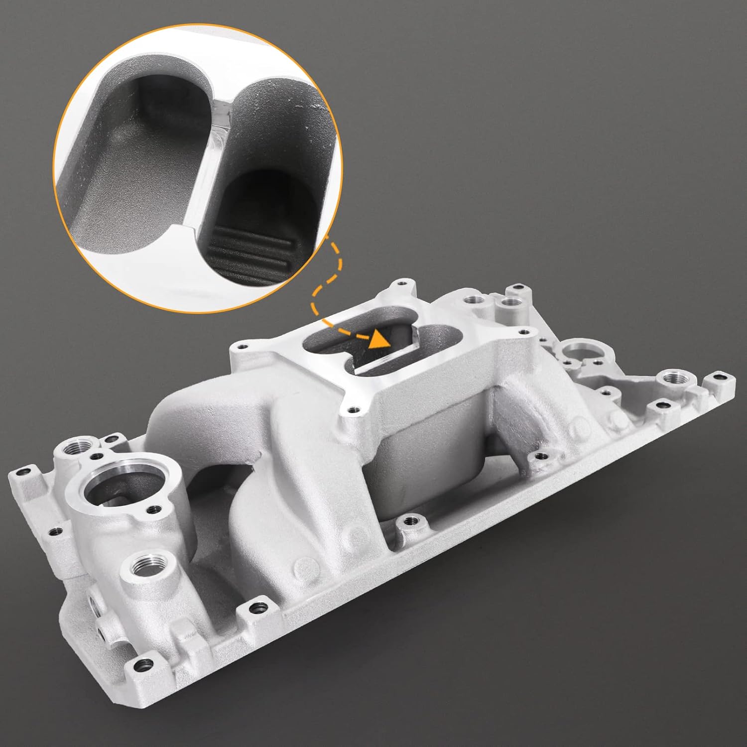 Dokili Aluminum Intake Manifold Small Block Air Gap for SBC Vortec 350 1996-up