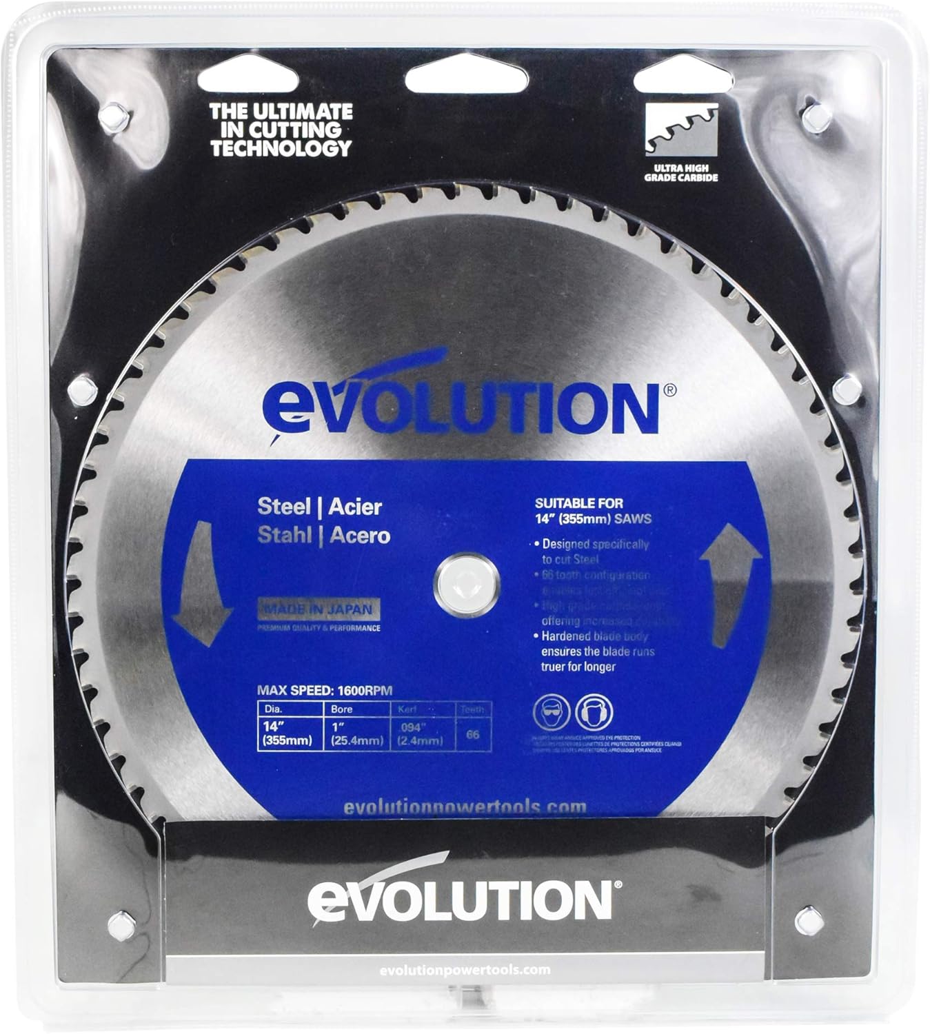 Evolution S380CPS Heavy Duty 15 Inch Metal Cutting Chop Saw W/Two 14 Inch Carbide-Tipped Blades Premium Dry Cut Saw Miter Saw 45°, S380CPS 14BLADEST MD-001