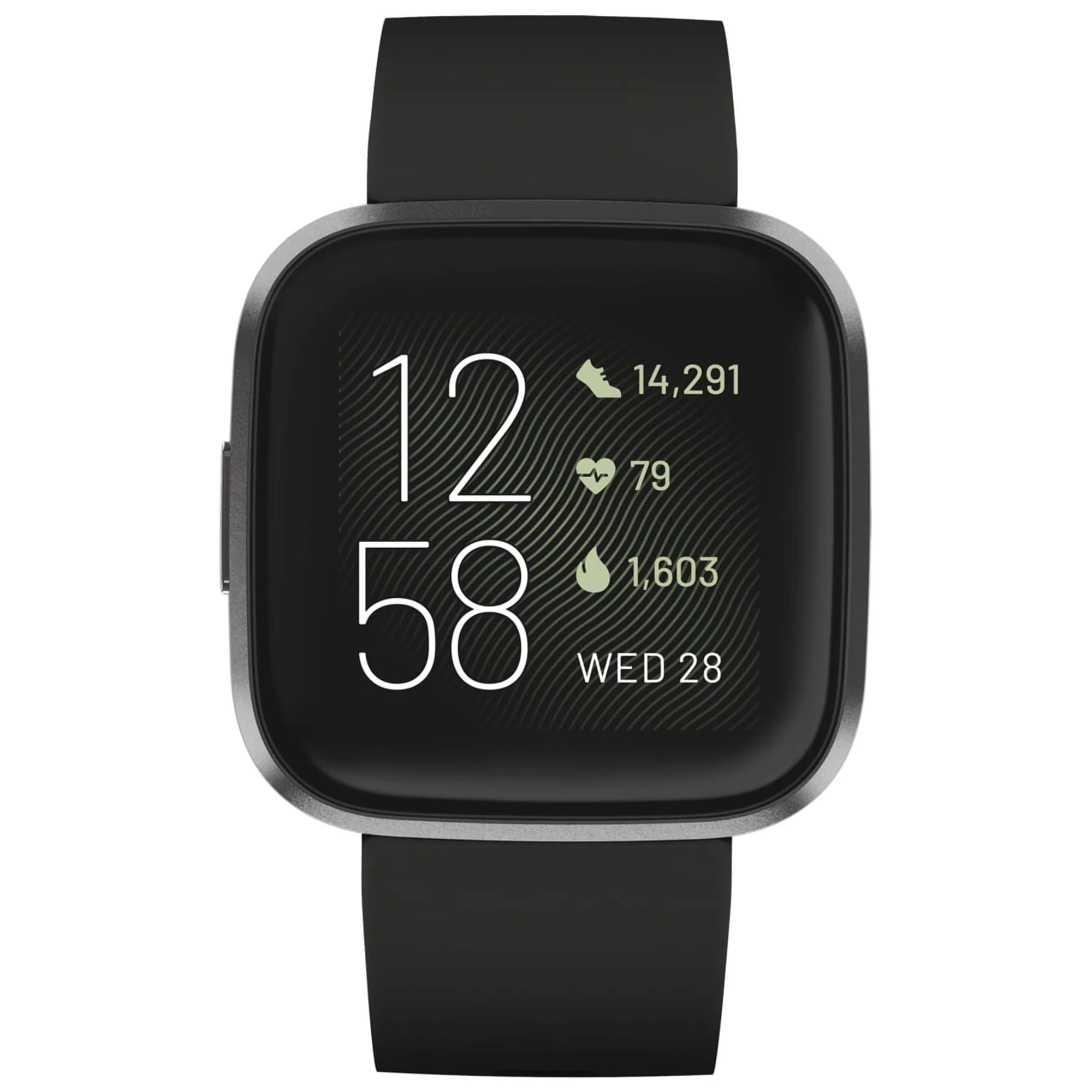 Fitbit Versa 2 Health & Fitness Smartwatch - Black/Carbon Aluminum