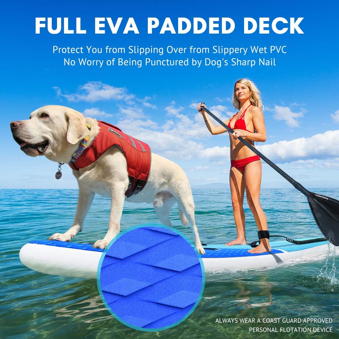 Zupapa Upgrade Inflatable Stand Up Paddle Board 6" Thick 11 FT Kayak Convertible All Accessories Included
