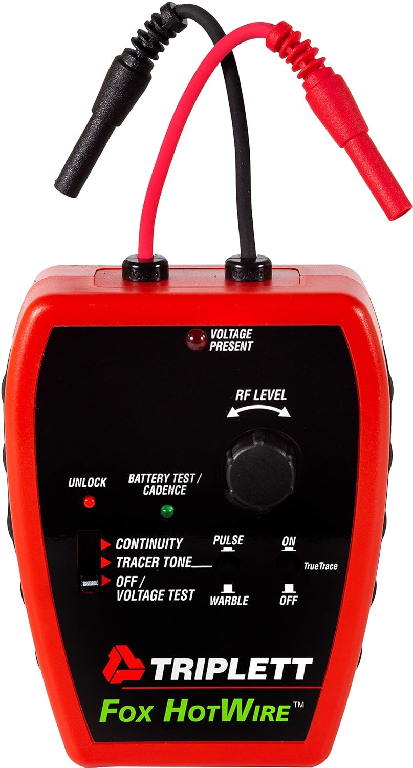 Triplett Fox & Hound Premium Tone and Probe Wire Tracing Kit Generates Multiple Tones with Adjustable Sensitivity for Electrical Wire, LAN Cable, Telephone, and More (3399)
