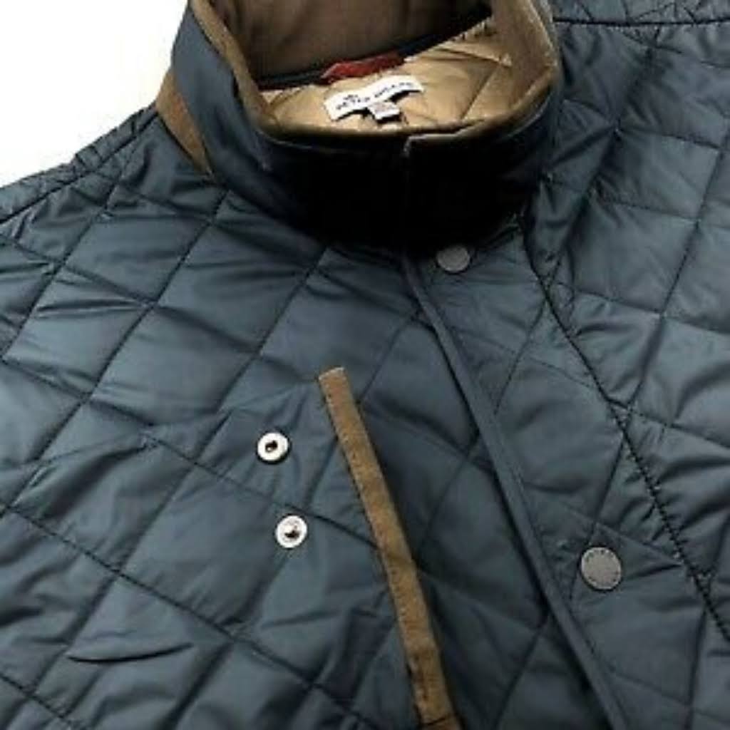 Peter Millar Suffolk Quilted Travel Coat - Black Male