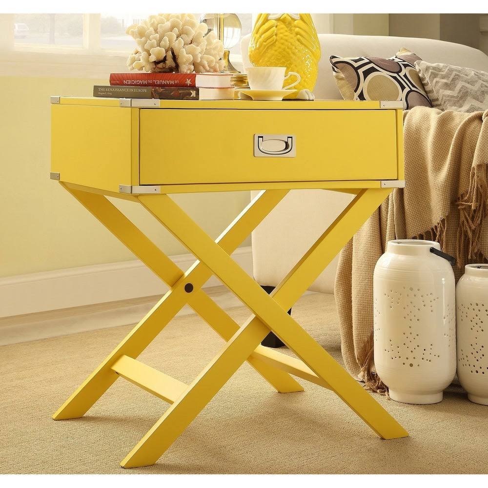 Kenton x Base Wood Accent Campaign Table by Inspire Q Bold - Espresso