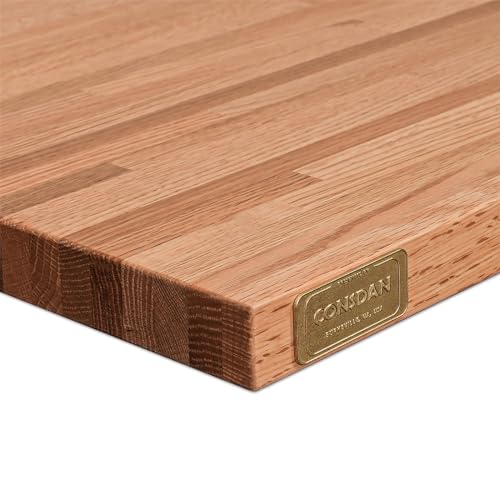 CONSDAN Butcher Block Counter Top, USA Grown Oak Solid Hardwood Countertop, Wood Slabs for Kitchen, Reversible, Both Side Polished, Prefinished with Food-safe Oil