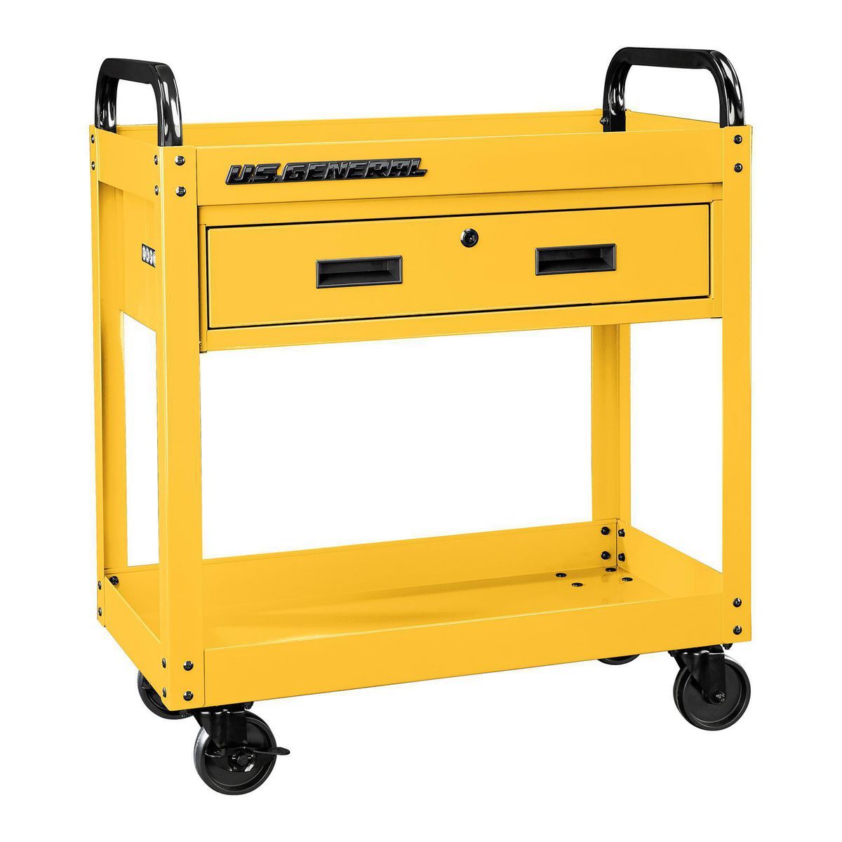 U.S. GENERAL 30 in., 1-Drawer Service Cart, Yellow