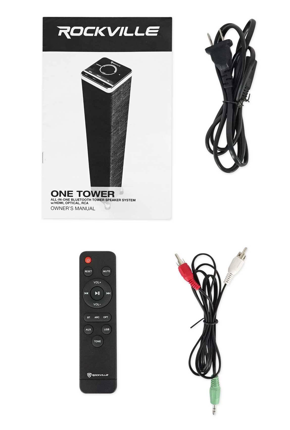Rockville ONE-TOWER All-in-One Tower Bluetooth Speaker System+HDMI/Optical/RCA