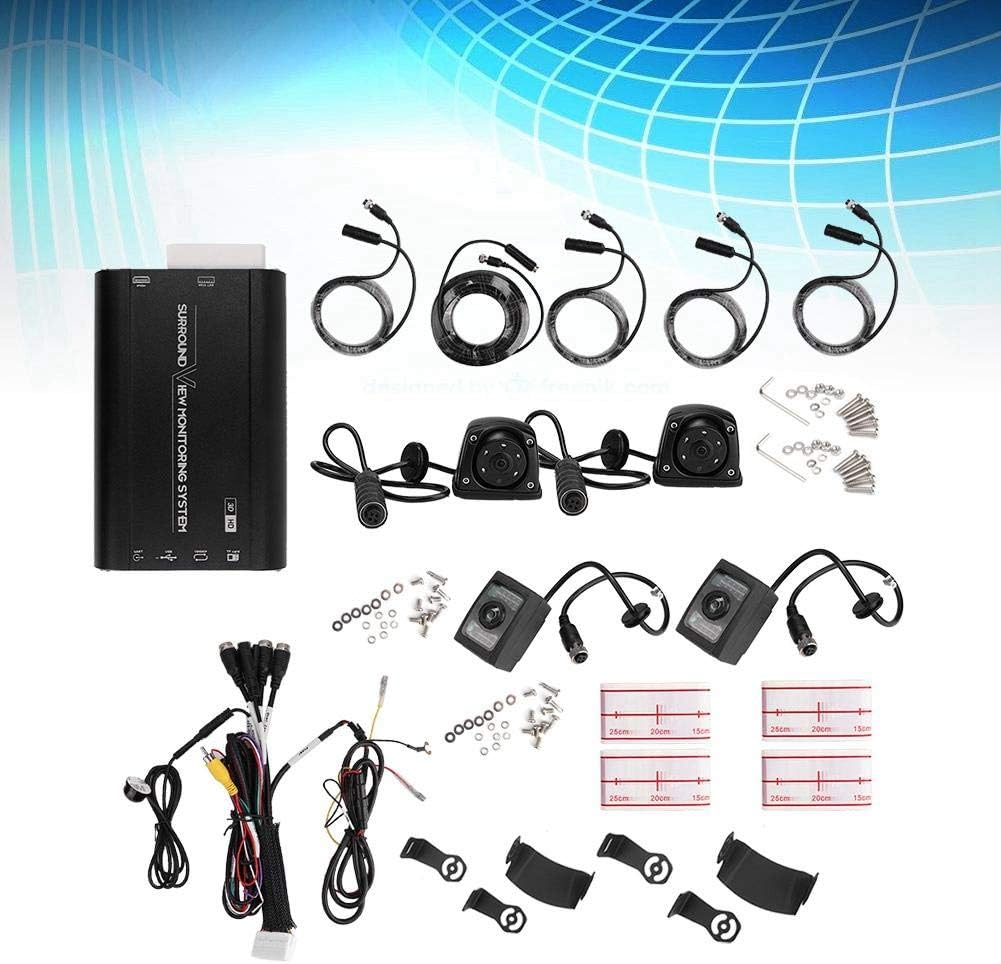 Car Monitoring Camera Night Viewing Panorama HD 360 Degrees Monitoring Device Driving Assistance System for Vehicles, School Bus, Ambulance, Touring Car