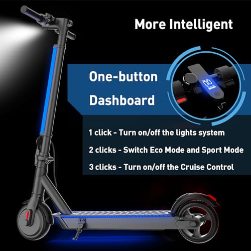 Hiboy S2 Lite Electric Scooter - 6.5" Solid Tires - Up to 10.6 Miles Long-Range & 13 MPH Portable Folding Commuting Kick-Start Boost Scooter for Teens