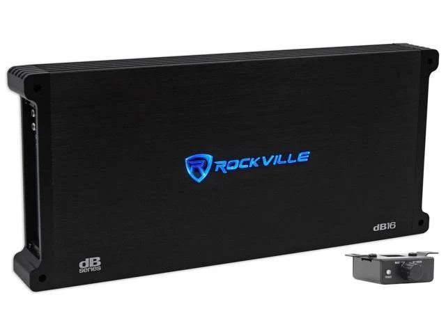 Rockville DB16 8000 Watt/4000w RMS Mono Class D 2ohm Car Audio Amplifier+Amp Kit