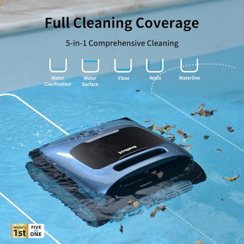 Beatbot AquaSense Pro Cordless Robotic Pool Vacuum Cleaner with Hook- Clarifies Water, Skims Water Surface, 5-in-1 Comprehensive Cleaning, Surface Parking, Intelligent Path Optimization