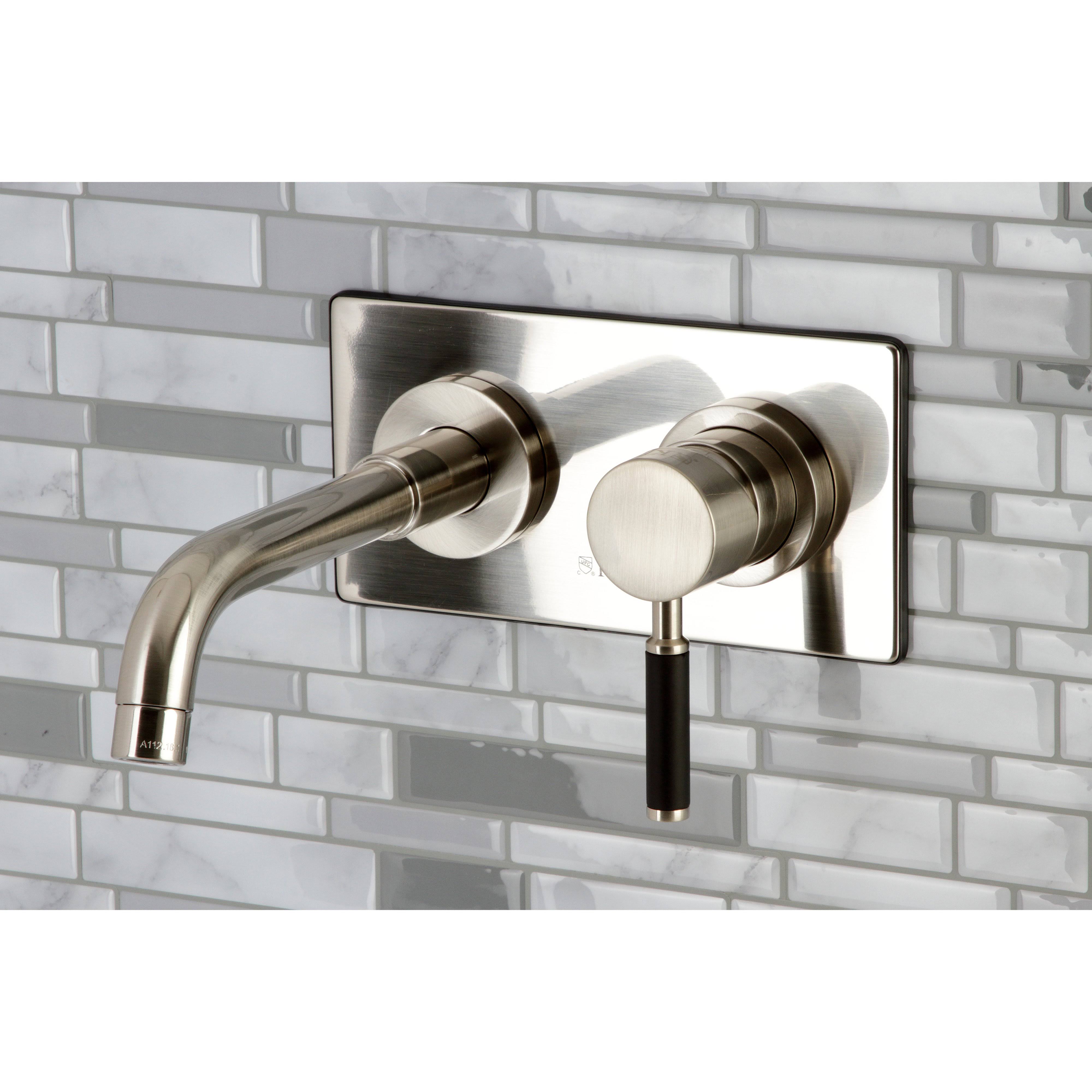 Kingston Brass KS8112DKL Single-Handle Wall Mount Bathroom Faucet, Polished Brass