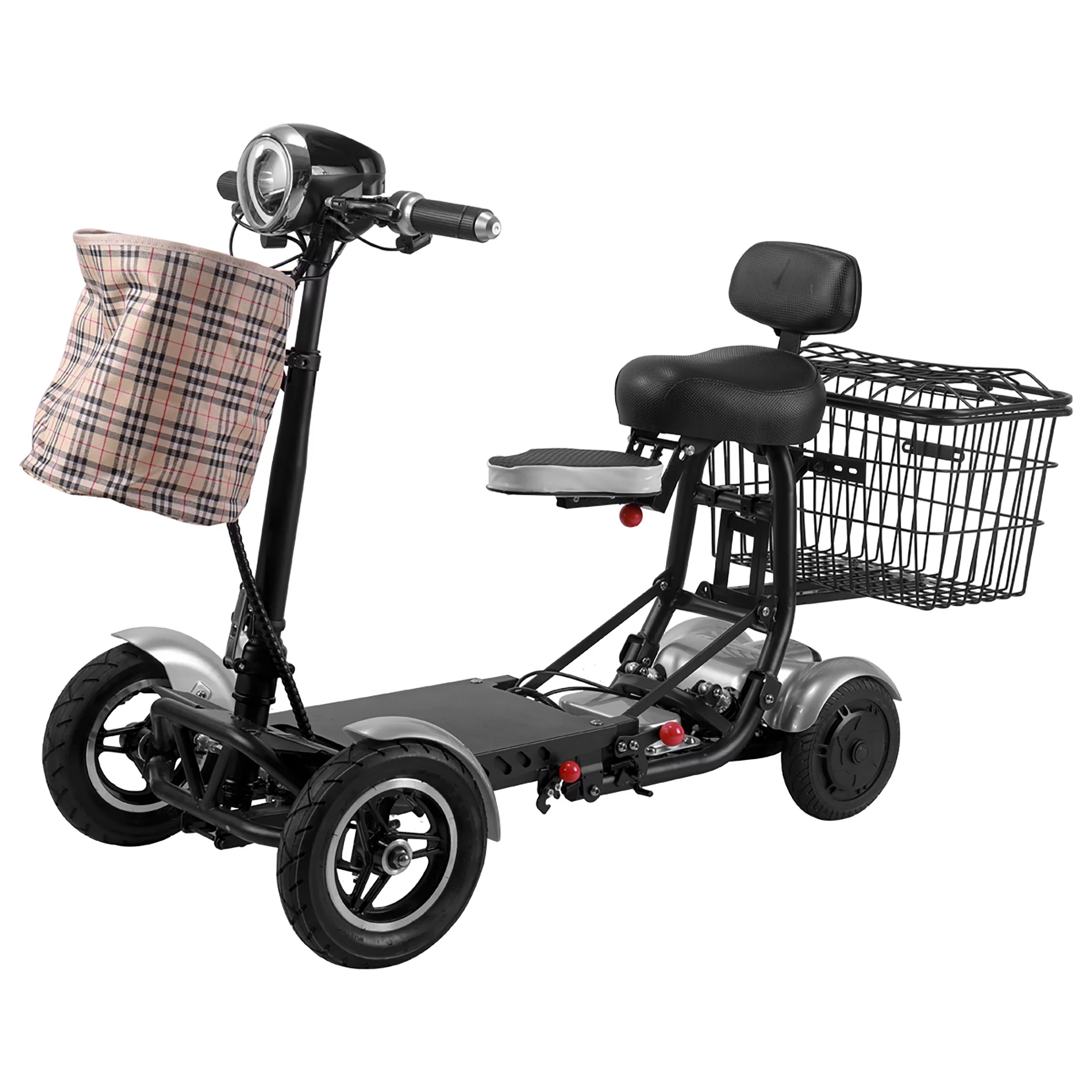 Bangeran Electric Mobility Scooter, 4 Wheel Foldable Portable, Up to 12 Miles - Blue