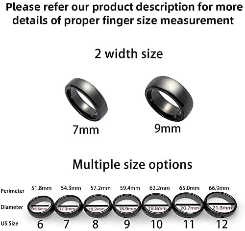COLMO Tesla Smart Ring Tesla Key Ring Accessories Key Card Model Y Key Fob Replacement Ceramic RFID Smart Ring for Man and Woman Tesla Model 3 Accessories Fast Delivery (US6, Black-7mm)