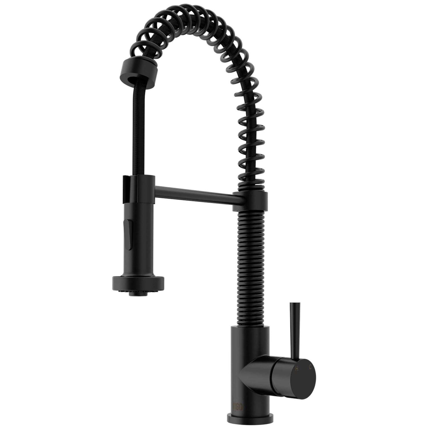 Vigo Edison Single-Handle Pull-Down Sprayer Kitchen Faucet in Matte Gold/Matte Black VG02001MGMB - Shop Hardware Tools Online Store