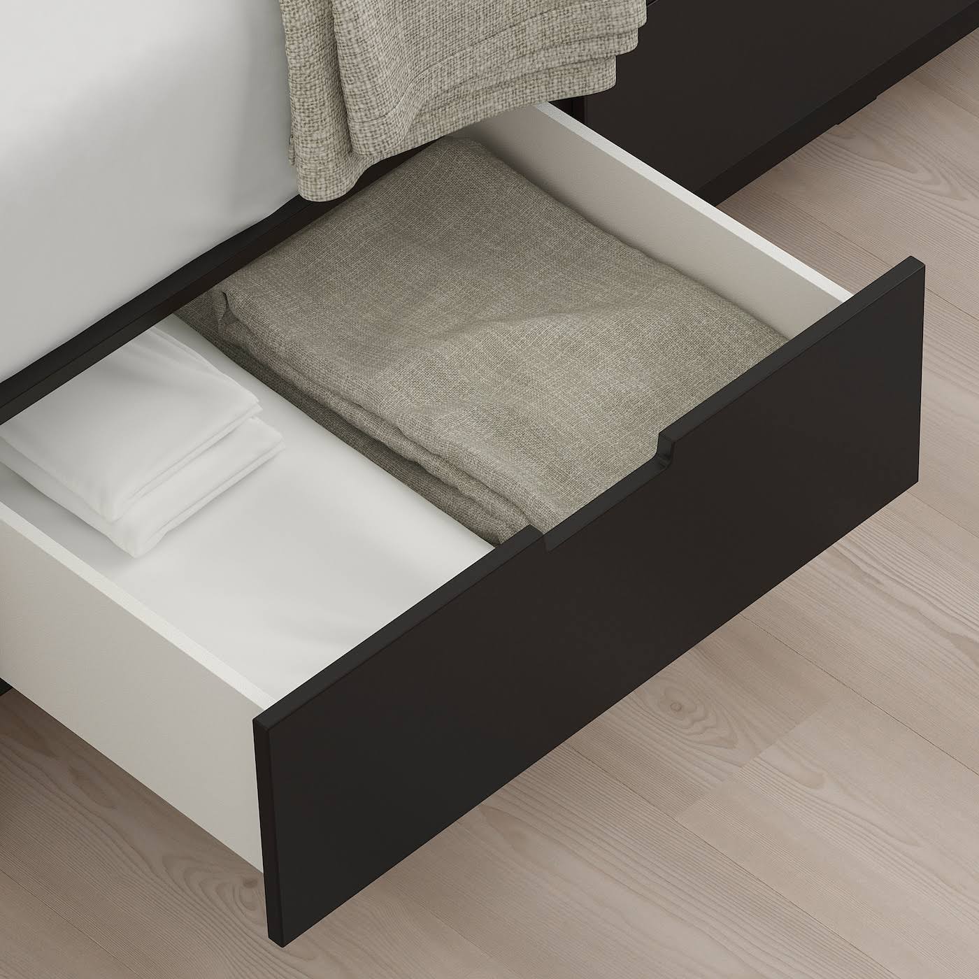 IKEA - NORDLI Bed Frame with Storage, Anthracite, King