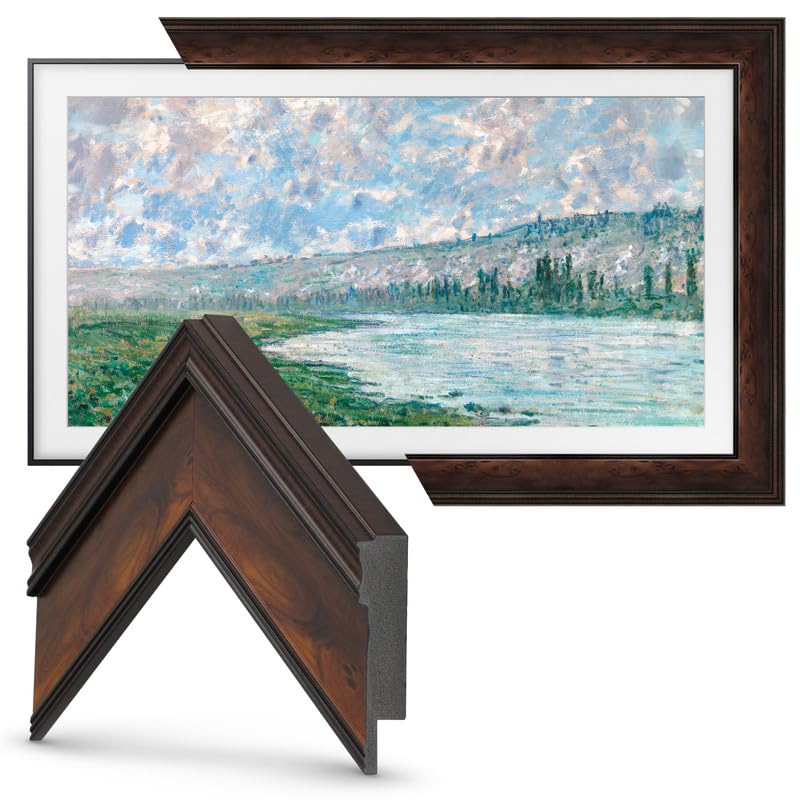 Frame My TV Deco TV Frames - Burlwood Smart Frame Compatible ONLY with Samsung The Frame TV