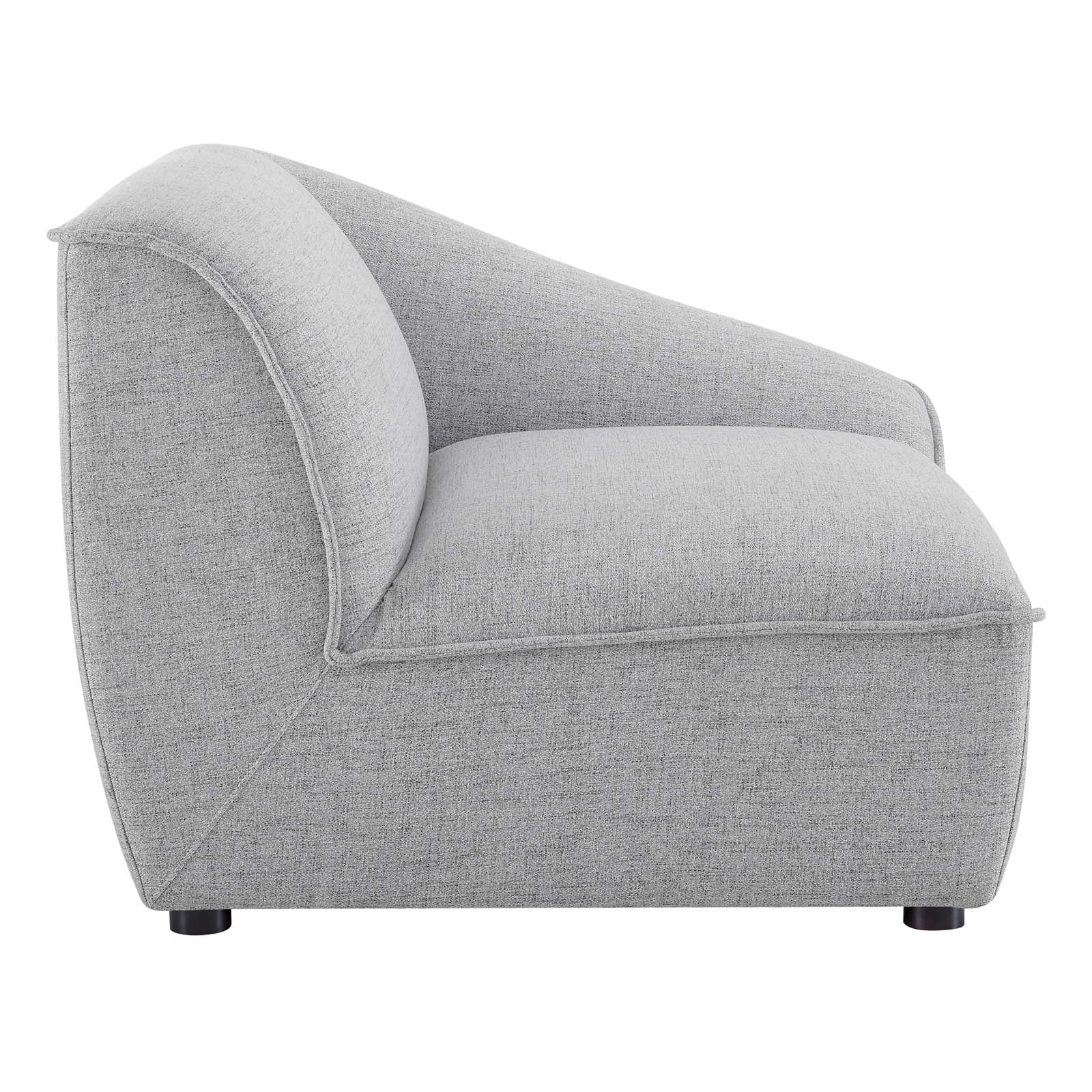 Modway Comprise 5-Piece Sectional Sofa in Light Gray