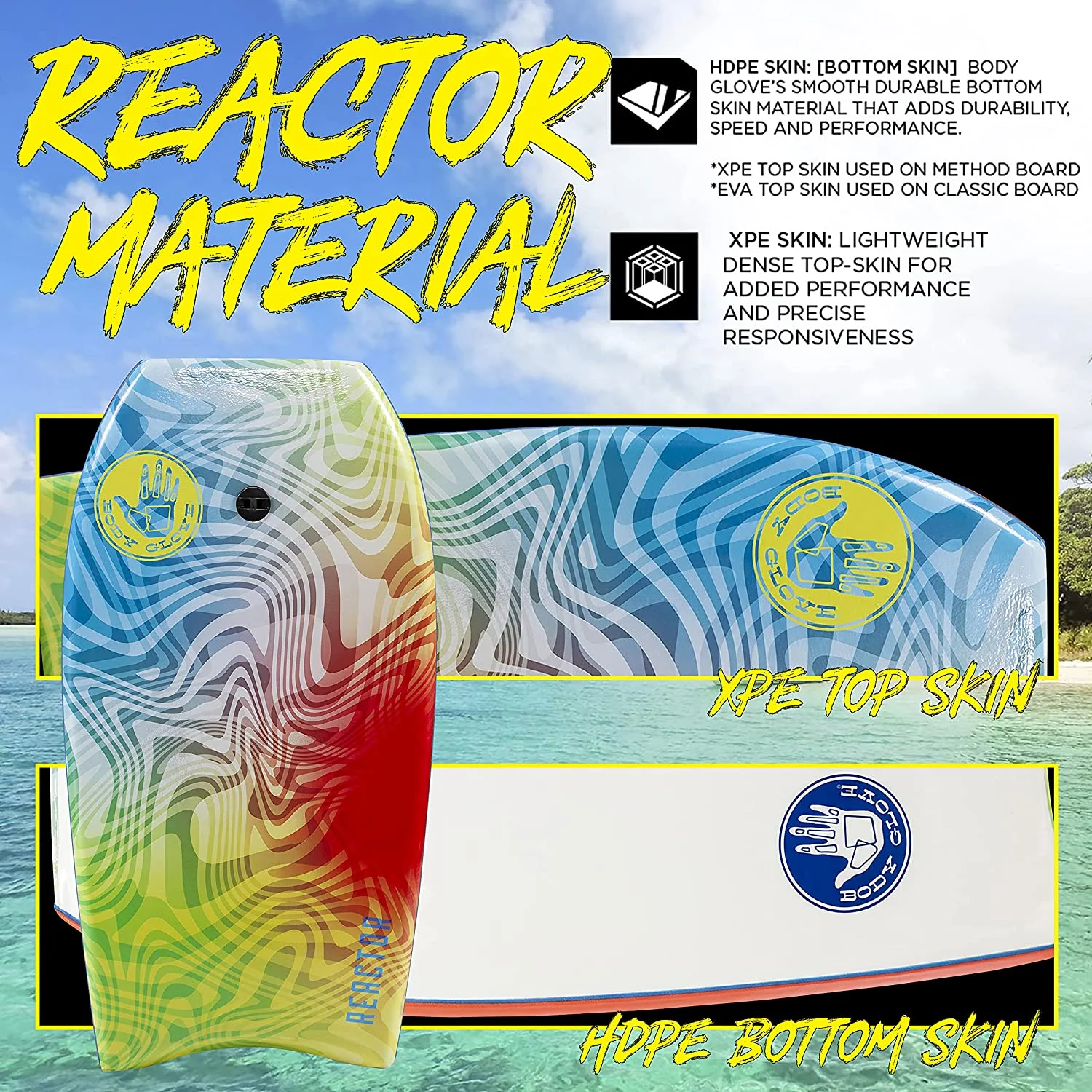 Body Glove Reactor 41" Bodyboard, Leash Included