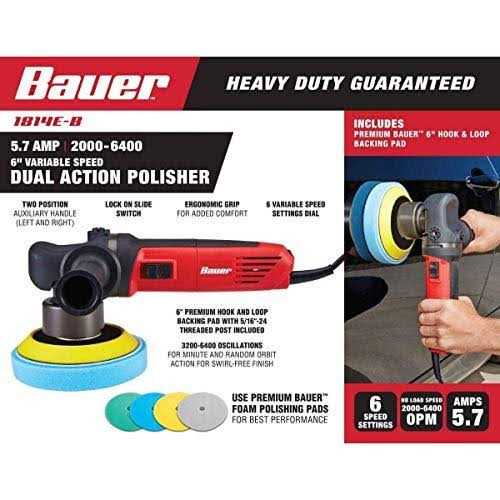 Bauer 5.7 Amp 6 in. Short-Throw Random Orbit DA Polisher/Sander - Shop Hardware Tools Online Store