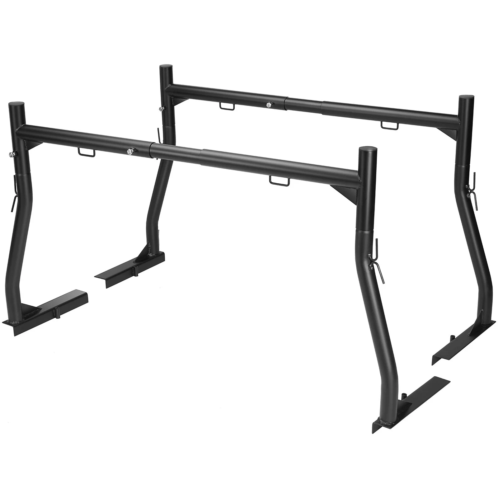 VEVOR Extendable Truck Ladder Rack, 46-71" Width, 800 lbs Capacity, Steel, Non-Drilling J-Bolts Installation - Heavy-Duty Bed Rack for Kayak, Surfboard, Lumber, Ladder - Curated Treasures Market