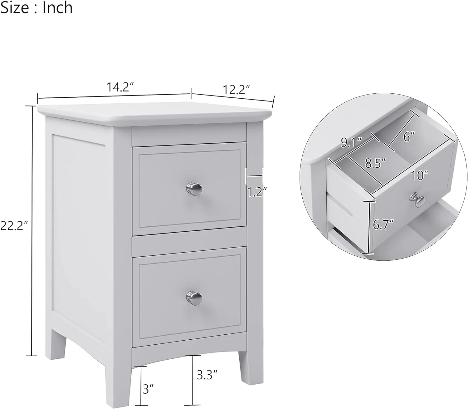 Bedroom Sets, 5 Pieces Bedroom Sets With Queen Size Bed, 2 Nightstand End Table, Dresser And Chest, Wood Bedroom Furniture Set (White_Queen, 5 Piece)