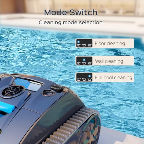 (2024 New) WYBOT C1 Pro Robotic Pool Cleaner Vacuum with APP, Manual Mode Switching & Wall Climbing, 65W Suction Power, 150 Mins, 1614 sq.ft, Intelligent Route Planning, Ideal for Inground Pools