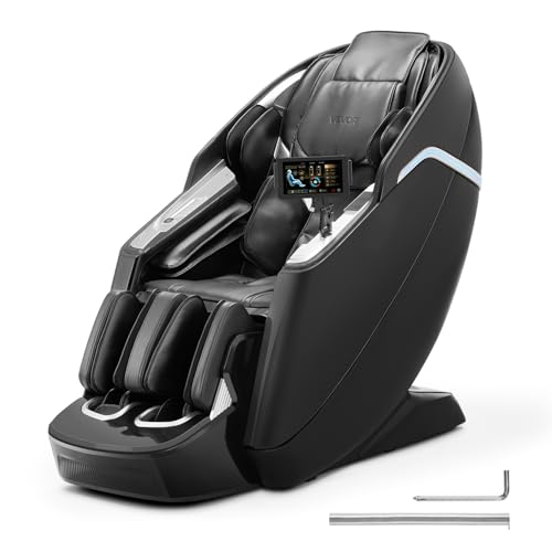 VEVOR Massage Chair, 4D Full Body Zero Gravity Recliner with SL Track, Yoga Stretch, AI Voice Control, Heat, Foot Roller, Retractable Pedal, 36 Airbags, LCD, Armrest Controls, Rolling Base