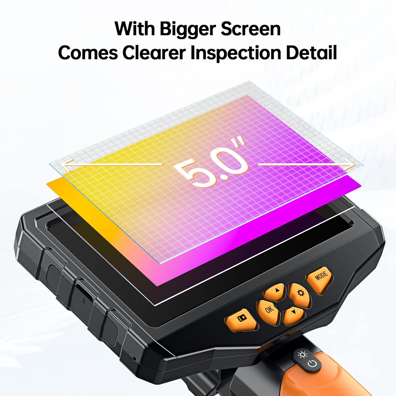 Teslong Industrial Endoscope with Screen, 0.21inch Handheld Borescope Inspection Camera with Waterproof Gooseneck Probe, 4.5inch IPS Display for Auto Sewer Drain Pipe HVAC Spark Plumbing (1m/3.2ft)