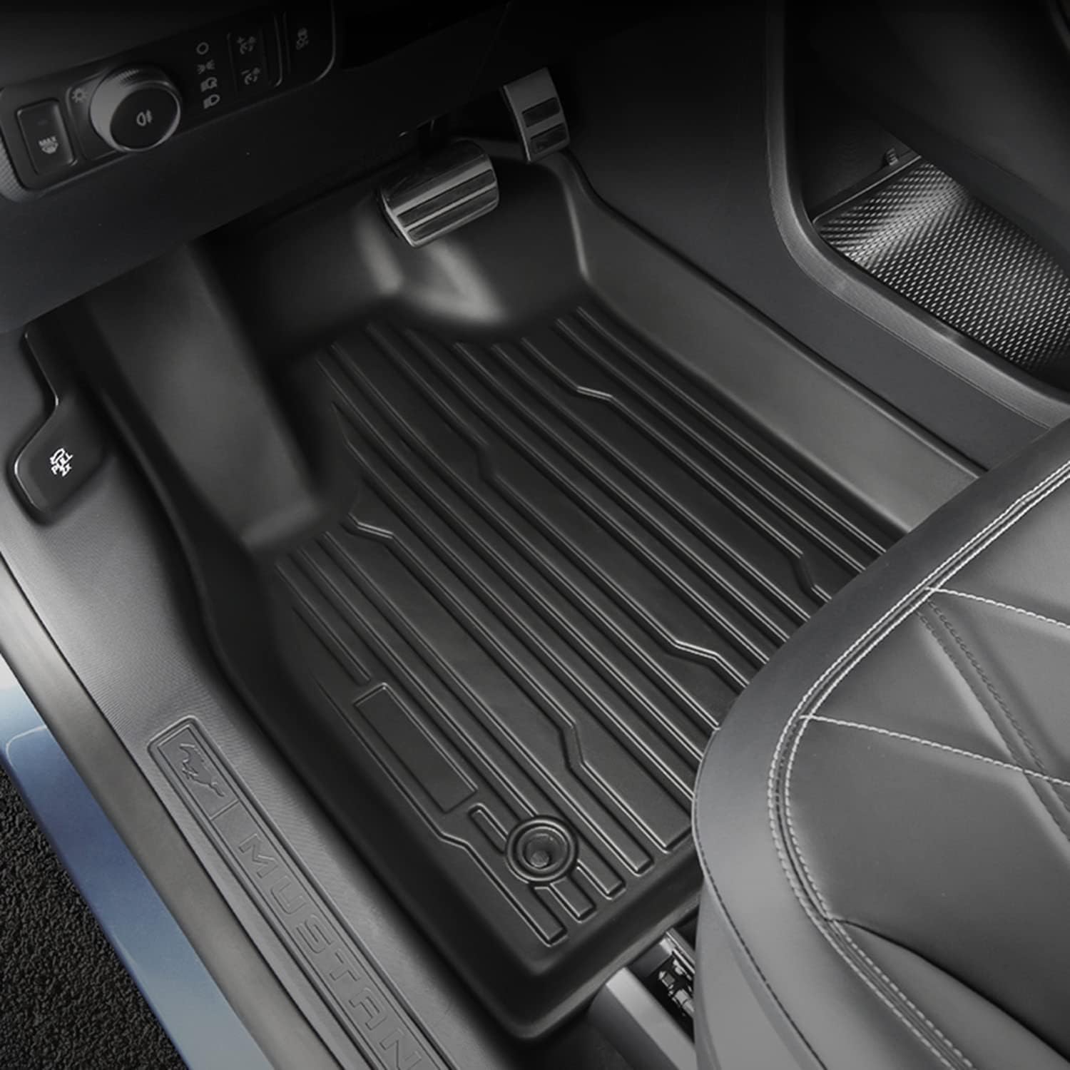 COSLAKE for Mustang Mach E Cargo Liner, Mustang Mach E Accessories 2021 2022, All-Weather Cargo Mat, TPE & Waterproof, 3D Cargo Liner Rear Trunk Mat Compatible with 2021 Mach-e Accessories, Black