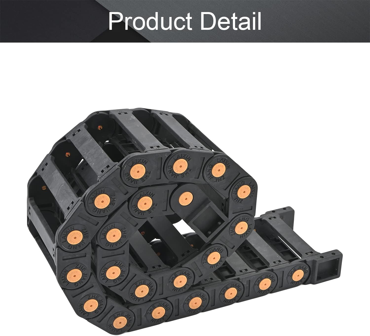 Fielect Drag Chain Cable Carrier Open Type with End Connectors R100 35X100mm 1 Meter Plastic for Electrical CNC Router Machines Black 1Pcs