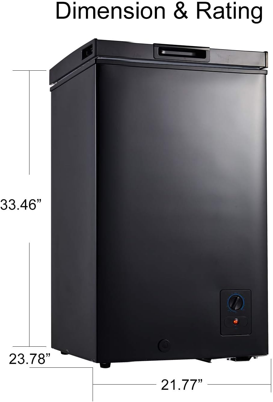 Kalamera. 3.5 Cu.ft Chest Freezer-Freestanding For Home/Apart With Lowest -4℉ Black, KCF-100-SS