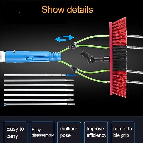 UE-MAOLU Solar Panel Cleaning Brush,Window Cleaning Pole, Water Fed Telescopic Brush, Extendable Cleaner Conservatory Roof, Cleaning Photovoltaic and Solar Panels