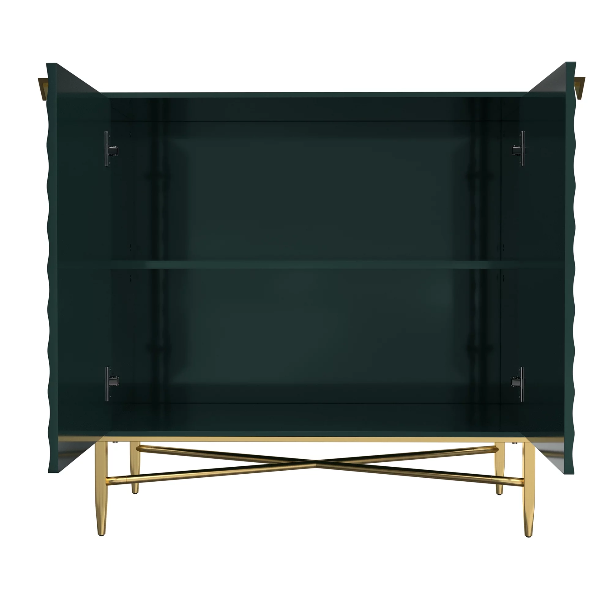 Boyel Living 2 Door Sideboard Storage Cabinet, Modern Green Buffet Cabinet Cupboard for Kitchen Dining Room Living Entryway