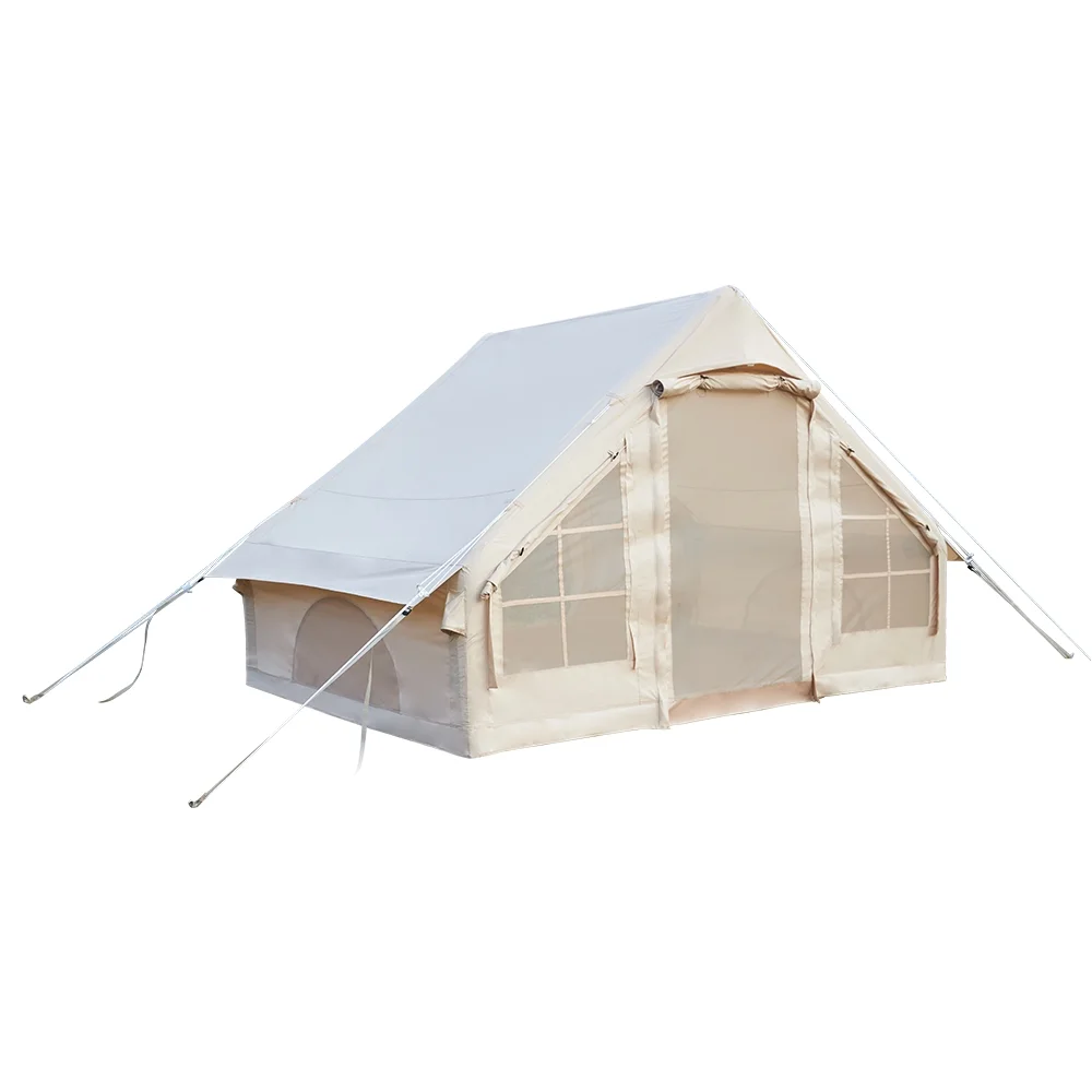 Inflatable Tent House Air Tent Large Glamping Tent with Pump Easy Setup Waterproof Outdoor Oxford Air Tent 4 Seasons Windproof Tents for Family Camping for 4-6 Persons - Curated Treasures Market