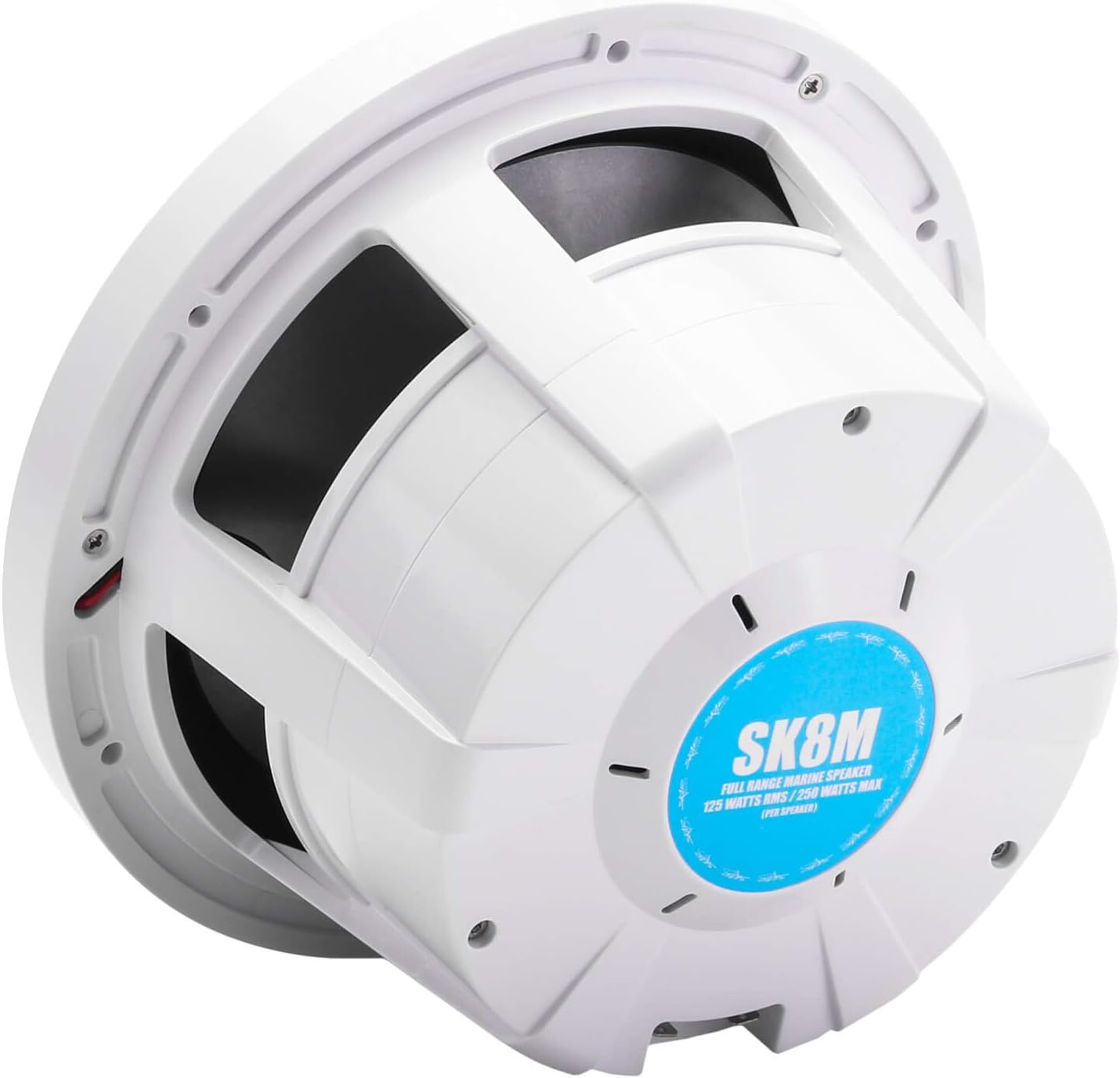 Skar Audio SK8M 8" 2-Way Marine Full Range 500 Watt Coaxial Speakers, Pair (White)