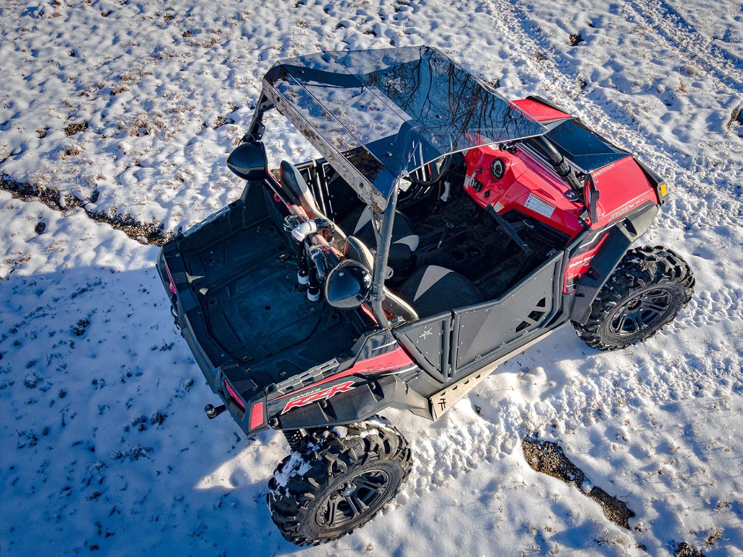 SuperATV Dark Tinted Roof for 2012+ Polaris RZR 570 | Increases Visibility! | Made of 1/4" Polycarbonate | Keeps Out Sun, Rain, & Debris | Sealed Edges | Rattle-Free Fit | USA Made!