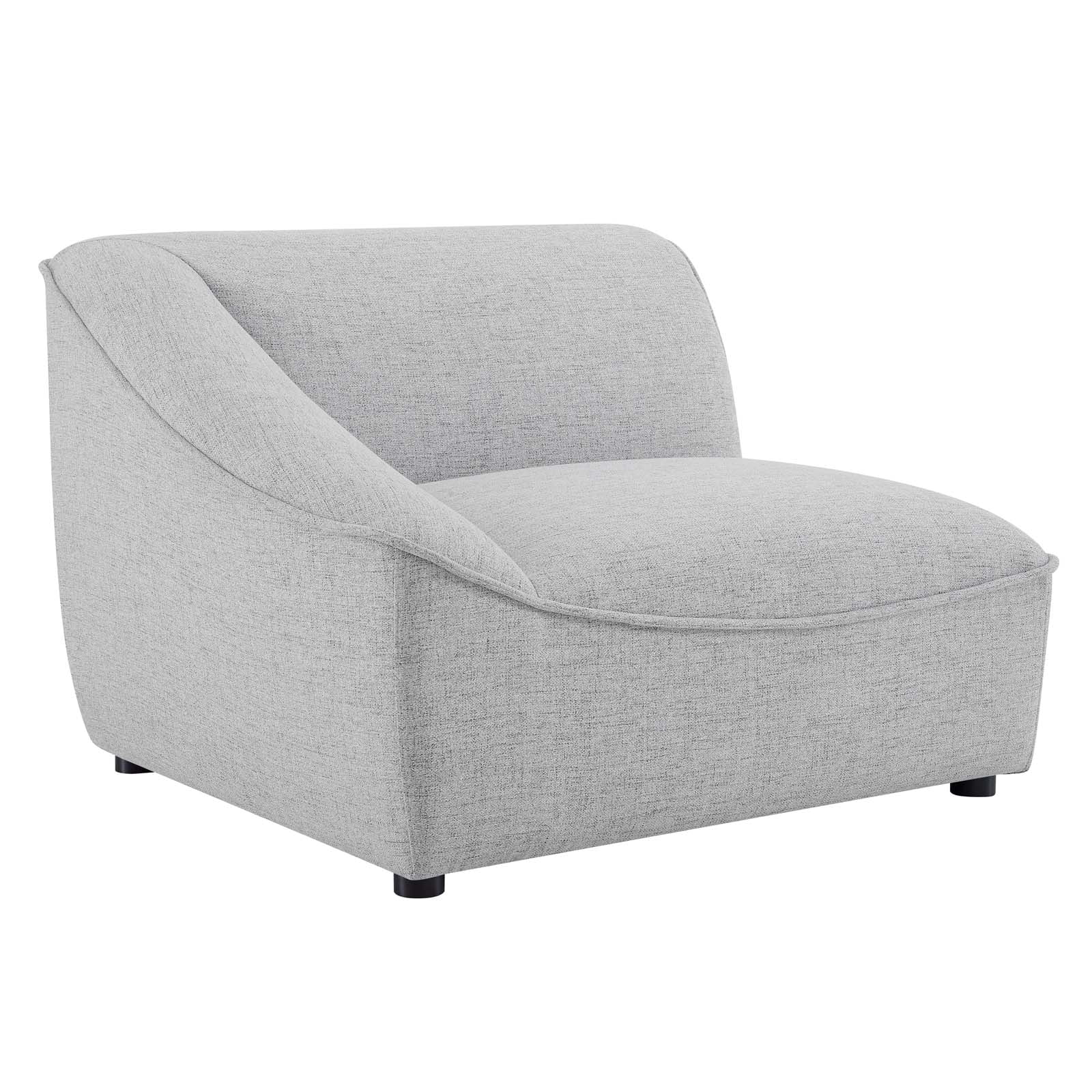 Modway Comprise 5-Piece Sectional Sofa in Light Gray